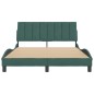 vidaXL Estructura cama con cabecero terciopelo verde oscuro 140x200 cm