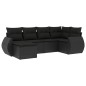 vidaXL Set de sofás de jardín 6 piezas y cojines ratán sintético negro vidaXL Set de sofás de jardín 6 piezas y cojines ratán sintético negro