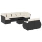 vidaXL Set de sofás de jardín 10 pzas cojines ratán sintético negro vidaXL Set de sofás de jardín 10 pzas cojines ratán sintético negro