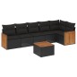 vidaXL Set de comedor de jardín 7 pzas y cojines ratán sintético negro vidaXL Set de comedor de jardín 7 pzas y cojines ratán sintético negro