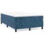 vidaXL Cama box spring con colchón terciopelo azul oscuro 120x200 cm
