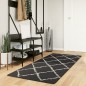 vidaXL Alfombra de pelo largo moderna negro y crema 80x200 cm