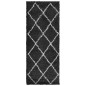 vidaXL Alfombra de pelo largo moderna negro y crema 80x200 cm