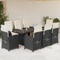 vidaXL Set de comedor de jardín 9 pzas y cojines ratán sintético negro vidaXL Set de comedor de jardín 9 pzas y cojines ratán sintético negro