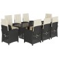 vidaXL Set de comedor de jardín 9 pzas y cojines ratán sintético negro vidaXL Set de comedor de jardín 9 pzas y cojines ratán sintético negro
