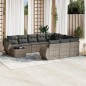 vidaXL Set de sofás de jardín 11 pzas y cojines ratán sintético gris vidaXL Set de sofás de jardín 11 pzas y cojines ratán sintético gris