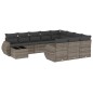 vidaXL Set de sofás de jardín 11 pzas y cojines ratán sintético gris vidaXL Set de sofás de jardín 11 pzas y cojines ratán sintético gris
