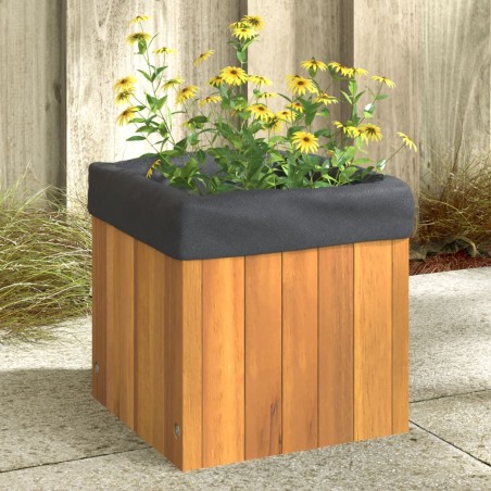 vidaXL Jardinera de madera maciza de acacia 25x25x25 cm