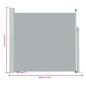 vidaXL Toldo lateral retráctil de jardín gris 170x300 cm vidaXL Toldo lateral retráctil de jardín gris 170x300 cm