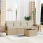 vidaXL Juego de sofás jardín con cojines 5 pzas ratán sintético beige vidaXL Juego de sofás jardín con cojines 5 pzas ratán sintético beige