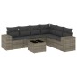 vidaXL Set de sofás de jardín 7 piezas con cojines ratán PE gris vidaXL Set de sofás de jardín 7 piezas con cojines ratán PE gris