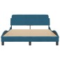 vidaXL Estructura de cama con cabecero terciopelo azul 140x190 cm vidaXL Estructura de cama con cabecero terciopelo azul 140x190 cm
