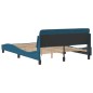 vidaXL Estructura de cama con cabecero terciopelo azul 140x190 cm vidaXL Estructura de cama con cabecero terciopelo azul 140x190 cm