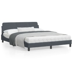 vidaXL Estructura cama con cabecero terciopelo gris oscuro 160x200 cm