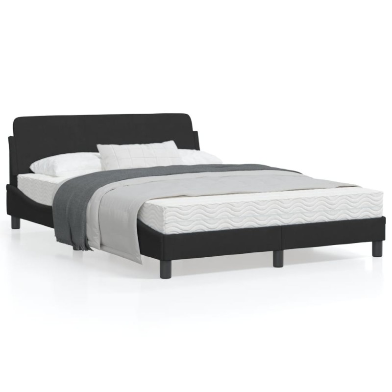 vidaXL Estructura de cama con cabecero de terciopelo negro 140x190 cm