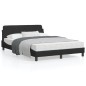 vidaXL Estructura de cama con cabecero de terciopelo negro 140x190 cm
