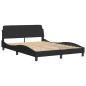 vidaXL Estructura de cama con cabecero de terciopelo negro 140x190 cm