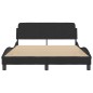 vidaXL Estructura de cama con cabecero de terciopelo negro 140x190 cm