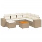 vidaXL Juego de sofás de jardín con cojines beige 8 pzas ratán PE vidaXL Juego de sofás de jardín con cojines beige 8 pzas ratán PE