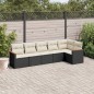 vidaXL Set de sofás de jardín 6 piezas y cojines ratán sintético negro vidaXL Set de sofás de jardín 6 piezas y cojines ratán sintético negro