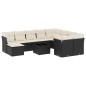 vidaXL Set de sofás de jardín 11 pzas y cojines ratán sintético negro vidaXL Set de sofás de jardín 11 pzas y cojines ratán sintético negro