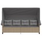 vidaXL Tumbona con capota y cojines ratán sintético beige