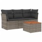 vidaXL Set de sofás de jardín 4 pzas y cojines ratán sintético gris vidaXL Set de sofás de jardín 4 pzas y cojines ratán sintético gris