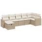 vidaXL Set sofás de jardín 7 piezas y cojines ratán sintético beige vidaXL Set sofás de jardín 7 piezas y cojines ratán sintético beige