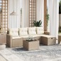 vidaXL Juego de sofás jardín con cojines 6 pzas ratán sintético beige vidaXL Juego de sofás jardín con cojines 6 pzas ratán sintético beige