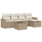 vidaXL Juego de sofás jardín con cojines 6 pzas ratán sintético beige vidaXL Juego de sofás jardín con cojines 6 pzas ratán sintético beige