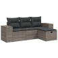 vidaXL Set de sofás de jardín 4 pzas y cojines ratán sintético gris vidaXL Set de sofás de jardín 4 pzas y cojines ratán sintético gris