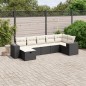 vidaXL Set de comedor de jardín 7 pzas y cojines ratán sintético negro vidaXL Set de comedor de jardín 7 pzas y cojines ratán sintético negro