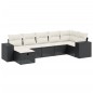 vidaXL Set de comedor de jardín 7 pzas y cojines ratán sintético negro vidaXL Set de comedor de jardín 7 pzas y cojines ratán sintético negro