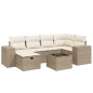 vidaXL Set sofás de jardín 7 piezas y cojines ratán sintético beige vidaXL Set sofás de jardín 7 piezas y cojines ratán sintético beige