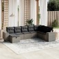 vidaXL Set de sofás de jardín 8 pzas y cojines ratán sintético gris vidaXL Set de sofás de jardín 8 pzas y cojines ratán sintético gris