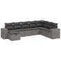 vidaXL Set de sofás de jardín 8 pzas y cojines ratán sintético gris vidaXL Set de sofás de jardín 8 pzas y cojines ratán sintético gris