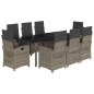 vidaXL Set comedor jardín 9 pzas y cojines ratán sintético gris vidaXL Set comedor jardín 9 pzas y cojines ratán sintético gris