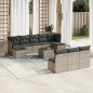 vidaXL Set de sofás de jardín 11 pzas y cojines ratán sintético gris vidaXL Set de sofás de jardín 11 pzas y cojines ratán sintético gris