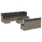 vidaXL Set de sofás de jardín 11 pzas y cojines ratán sintético gris vidaXL Set de sofás de jardín 11 pzas y cojines ratán sintético gris