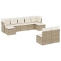 vidaXL Set de sofás de jardín 9 pzas con cojines ratán sintético beige vidaXL Set de sofás de jardín 9 pzas con cojines ratán sintético beige