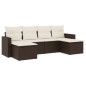 vidaXL Set sofás de jardín 6 piezas y cojines ratán sintético marrón vidaXL Set sofás de jardín 6 piezas y cojines ratán sintético marrón