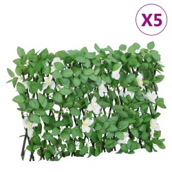 vidaXL Enrejado expansible de hiedra artificial verde 5 uds 180x30 cm