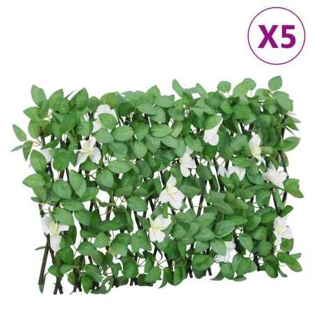 vidaXL Enrejado expansible de hiedra artificial verde 5 uds 180x30 cm