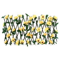 vidaXL Enrejado valla expansible hiedra artificial amarillo 180x20 cm