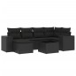 vidaXL Set de comedor de jardín 7 pzas y cojines ratán sintético negro vidaXL Set de comedor de jardín 7 pzas y cojines ratán sintético negro