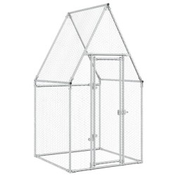 vidaXL Jaula para gallinas acero galvanizado plateado 100x100x190 cm