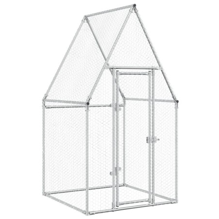 vidaXL Jaula para gallinas acero galvanizado plateado 100x100x190 cm