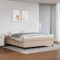 vidaXL Cama box spring con colchón cuero sintético capuchino 180x200cm vidaXL Cama box spring con colchón cuero sintético capuchino 180x200cm