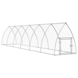 vidaXL Jaula para gallinas acero galvanizado plateado 600x105x120 cm