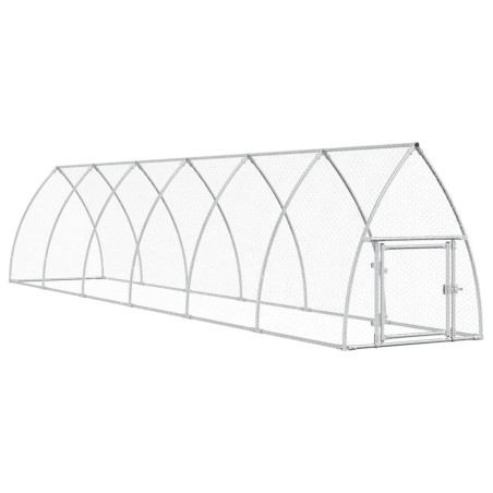 vidaXL Jaula para gallinas acero galvanizado plateado 600x105x120 cm